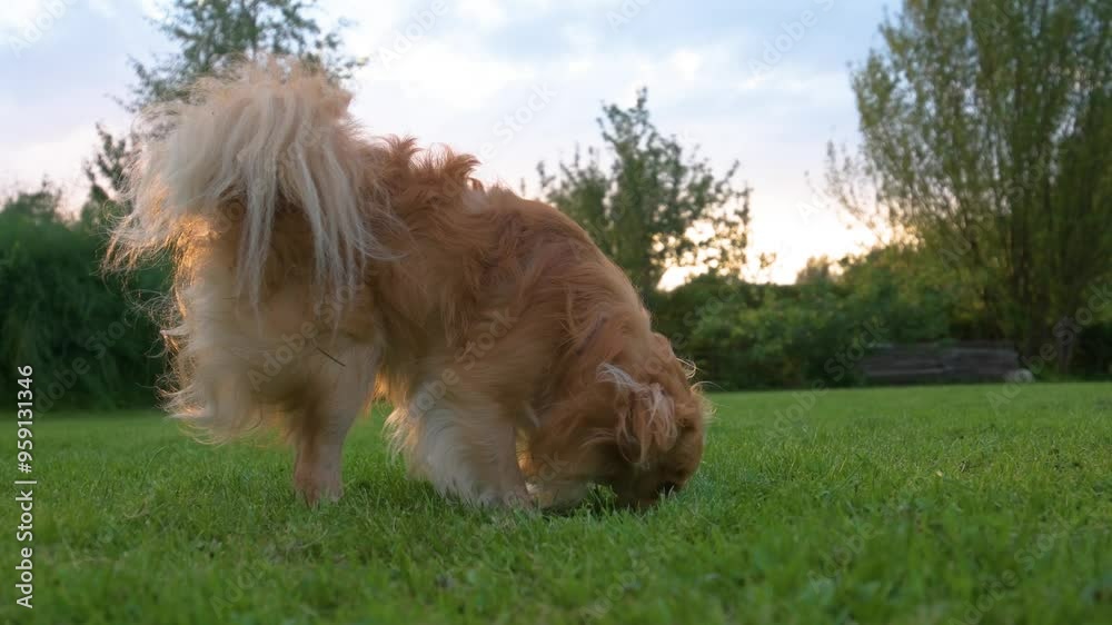 This slow-motion video shows a Chihuahua joyfully tumbling in the grass. This slow-motion video shows a Chihuahua joyfully tumbling in the grass.