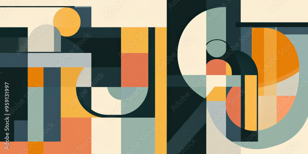 A modern abstract design with a focus on geometric shapes and symmetry. The composition features clean, crisp lines and a cool, muted color palette, creating a sense of balance and order. A modern abstract design with a focus on geometric shapes and symmetry. The composition features clean, crisp lines and a cool, muted color palette, creating a sense of balance and order.