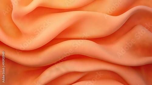   A close-up of an orange fabric painting with a yellow center in the center of the image
