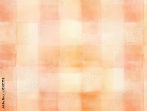 Vintage peach checkered watercolor background