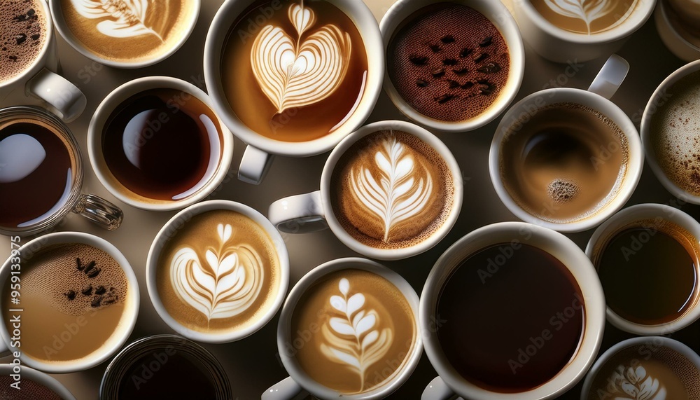 so many cups of coffees with dark background so many cups of coffees with dark background