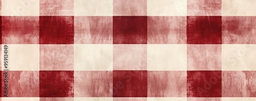 Vintage red checkered watercolor background photo