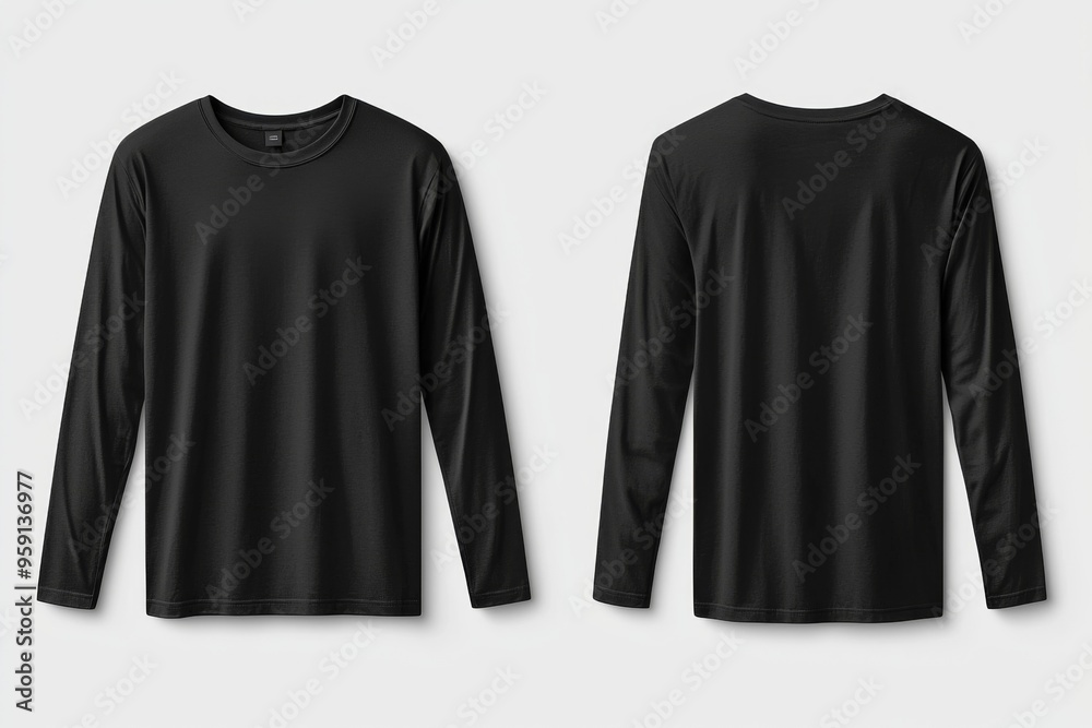 Black long sleeve tshirt mockup isolated created with Generative AI Black long sleeve tshirt mockup isolated created with Generative AI