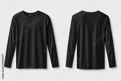 Black long sleeve tshirt mockup isolated created with Generative AI