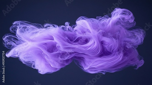  A purple substance floats on black in a blue sky