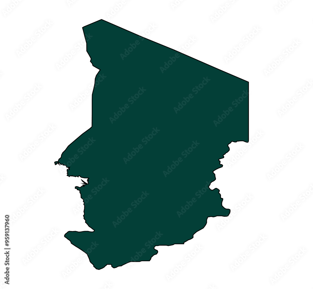 Chad map silhouette isolated on transparent background. Chad map silhouette isolated on transparent background.