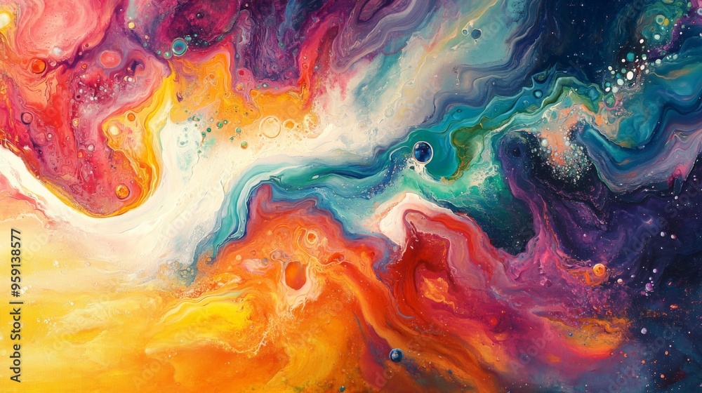 Fototapeta premium Vibrant Abstract Fluid Art