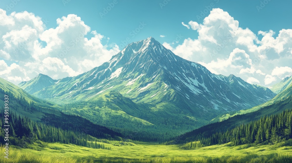 Naklejka premium Majestic Mountain Landscape