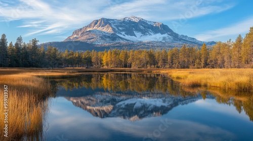 Majestic Mountain Reflection in Tranquil Lake