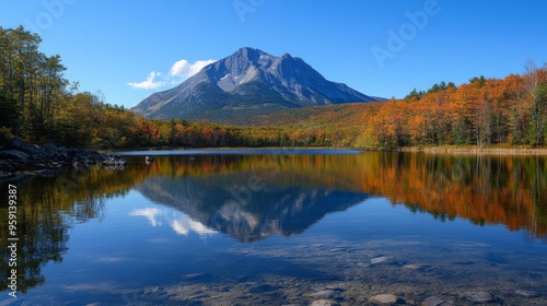 Mountain Reflection in Autumn Lake