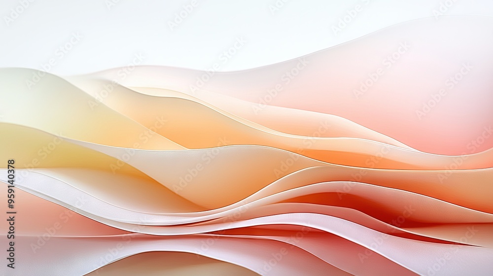 White and orange background, wavy lines above and below White and orange background, wavy lines above and below