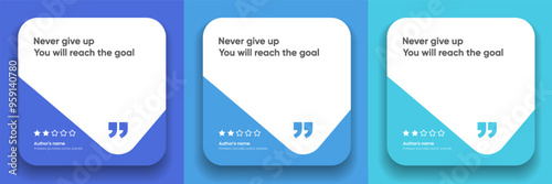 3D bubble testimonial banner, quote, infographic. Social media post template designs for quotes. Empty speech bubbles, quote bubbles and text box. Vector Illustration EPS10.