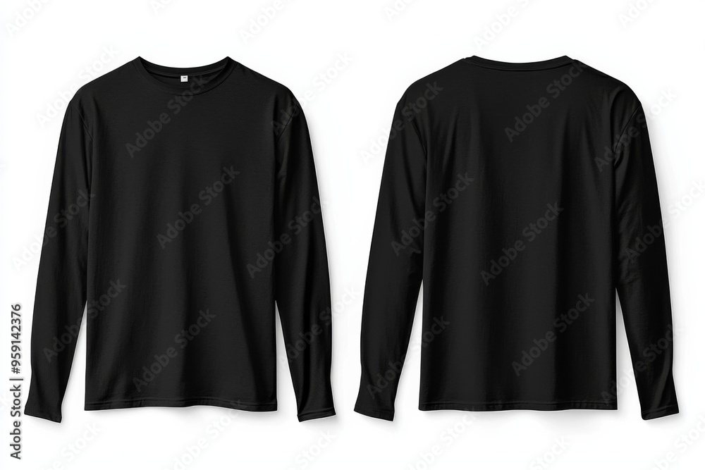 Black long sleeve tshirt mockup isolated created with Generative AI Black long sleeve tshirt mockup isolated created with Generative AI