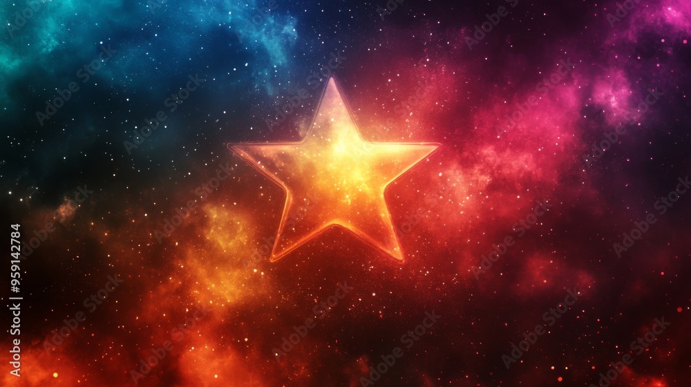 Star amidst cosmic nebula Star amidst cosmic nebula
