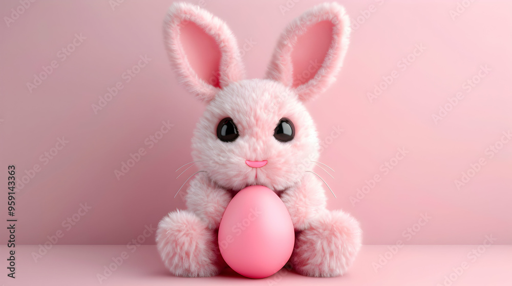 Easter Celebration With Rabbit Happy Easter 