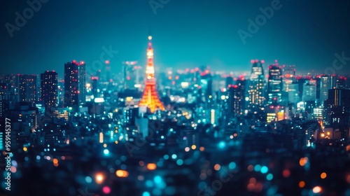 Tokyo Skyline at Night