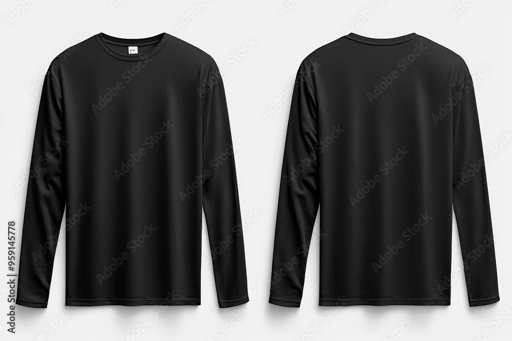 Black long sleeve tshirt mockup isolated created with Generative AI Black long sleeve tshirt mockup isolated created with Generative AI