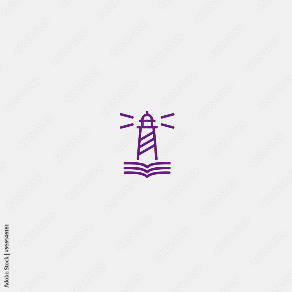 Lighthouse icon logo flat vector design Lighthouse icon logo flat vector design