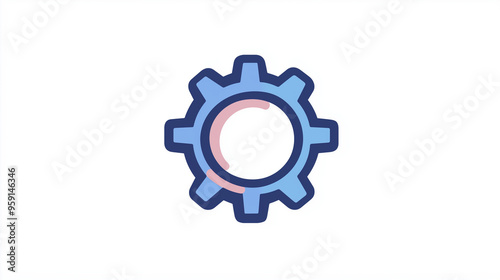 A line icon of a gear for settings or configuration, website, line icons, on white background