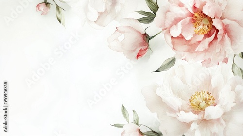 Delicate Watercolor Peonies: A Soft Floral Elegance Captured in Artistic Design