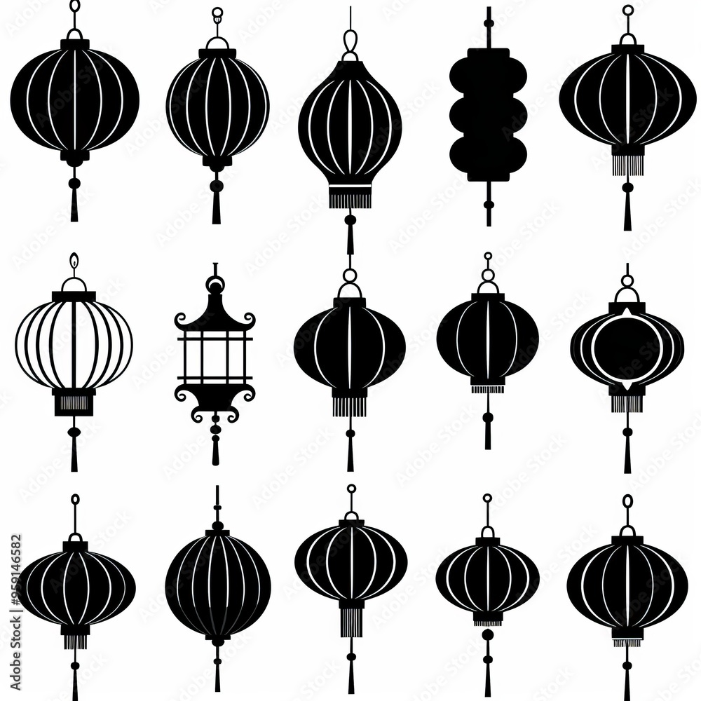 Asian lamp icon, chinese lantern isolated, traditional oriental lantern, light symbol,minimal flat flashlight