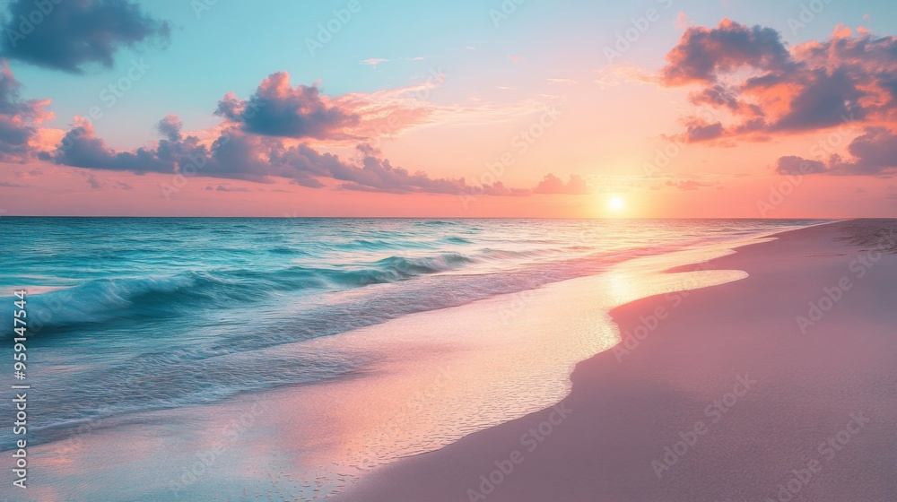 Serene beach sunset Serene beach sunset