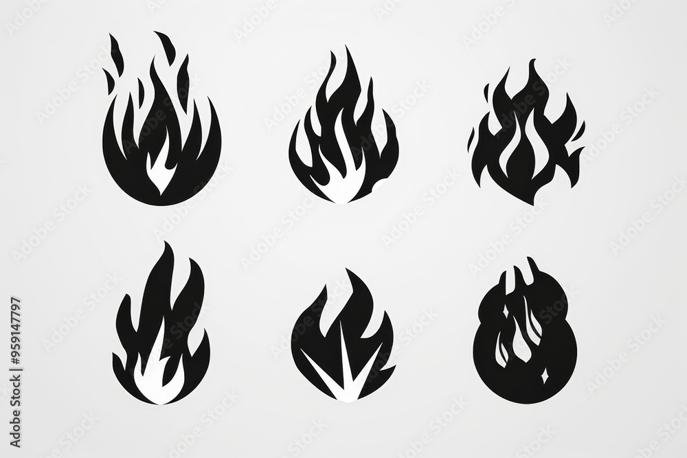 Fire icon, flame bonfire sign, campfire symbol, burn graphic element, fire emblem, grill pictogram Fire icon, flame bonfire sign, campfire symbol, burn graphic element, fire emblem, grill pictogram