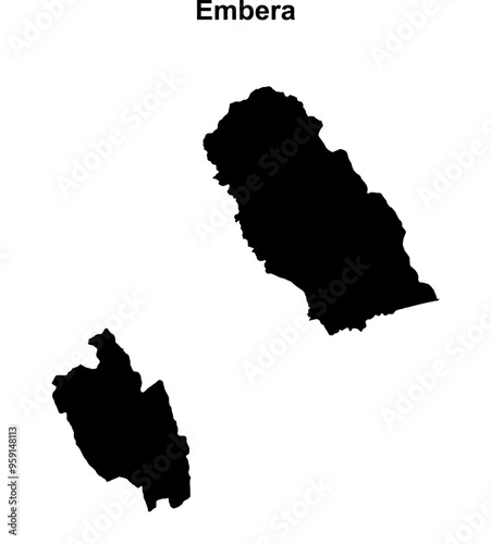 Embera province blank outline map photo