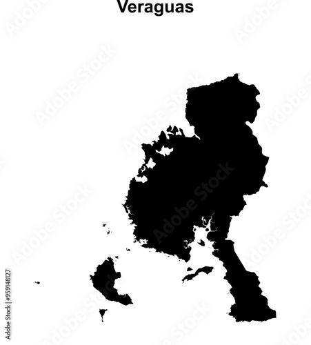 Veraguas province blank outline map