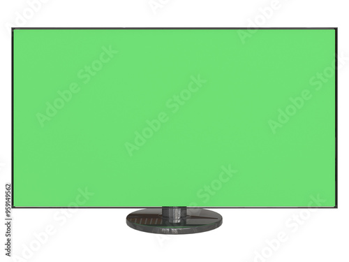 Led monitor or TV with Green Screen Chroma Key background.