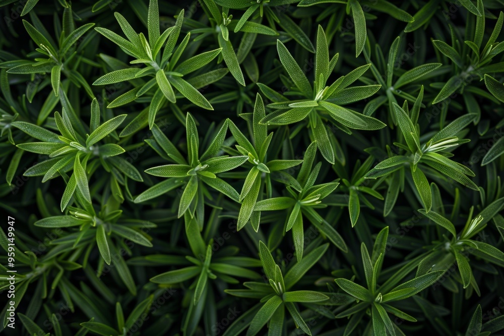 Fresh rosemary twig texture background, green rosemary sprig pattern, seasoning twigs banner Fresh rosemary twig texture background, green rosemary sprig pattern, seasoning twigs banner
