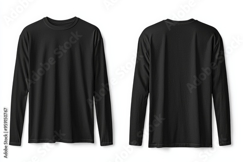 Black long sleeve tshirt mockup isolated created with Generative AI