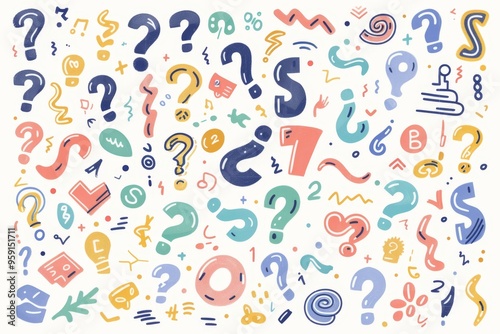 Question mark icon, quiz symbol, interrogation sign, simple rebus silhouette, questions emblem, faq set