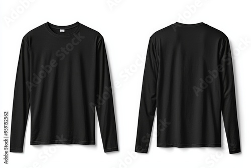 Black long sleeve tshirt mockup isolated created with Generative AI