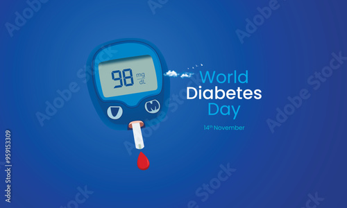 World Diabetes day banner, Diabetes awareness month