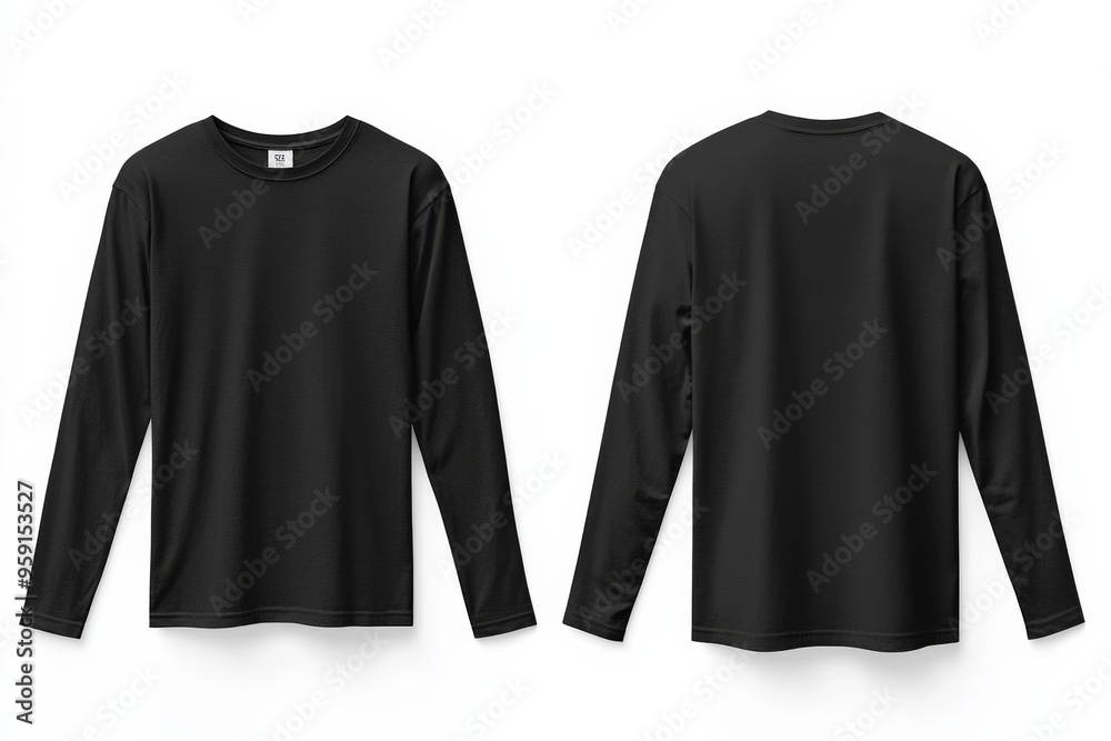 Black long sleeve tshirt mockup isolated created with Generative AI Black long sleeve tshirt mockup isolated created with Generative AI