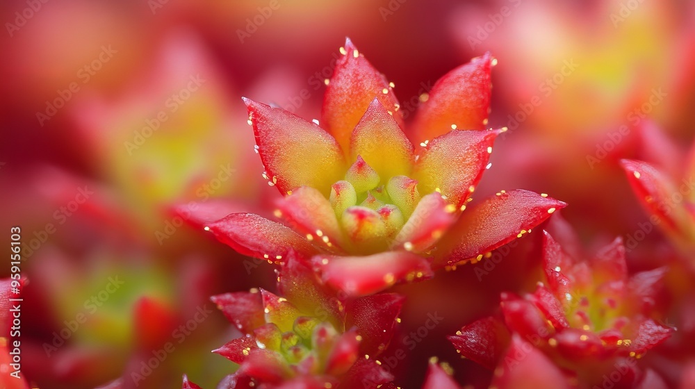 Background. Sedum reflexum aureum flower. Red thorns or needles of a plant. Abstract close-up pattern for wallpaper Background. Sedum reflexum aureum flower. Red thorns or needles of a plant. Abstract close-up pattern for wallpaper