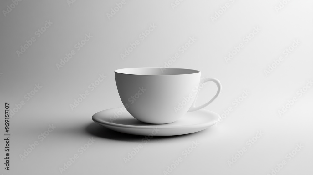 White Cup with Saucer White Cup with Saucer