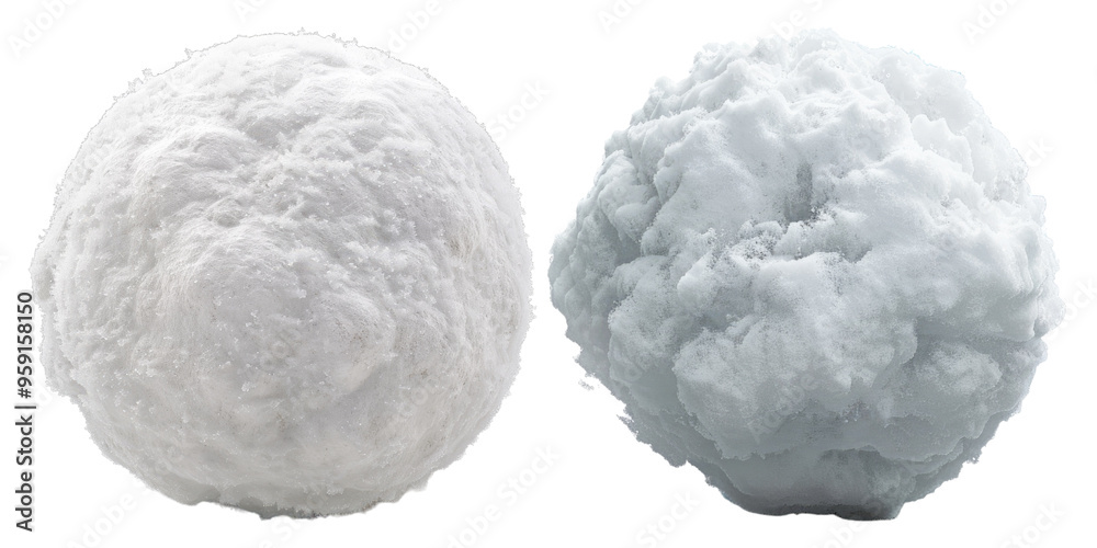 Snowball isolated on transparent background, set of Snowball isolated on transparent background, set of