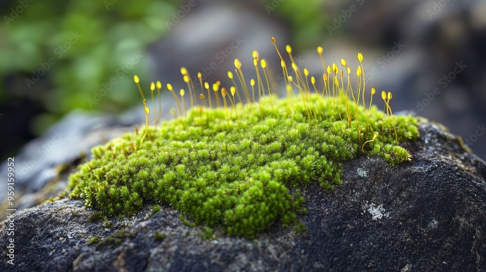 Naklejka premium A shot of moss growing on a rock.