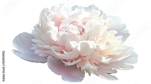 Pink Peony Bloom PNG Flower Head Transparent Background