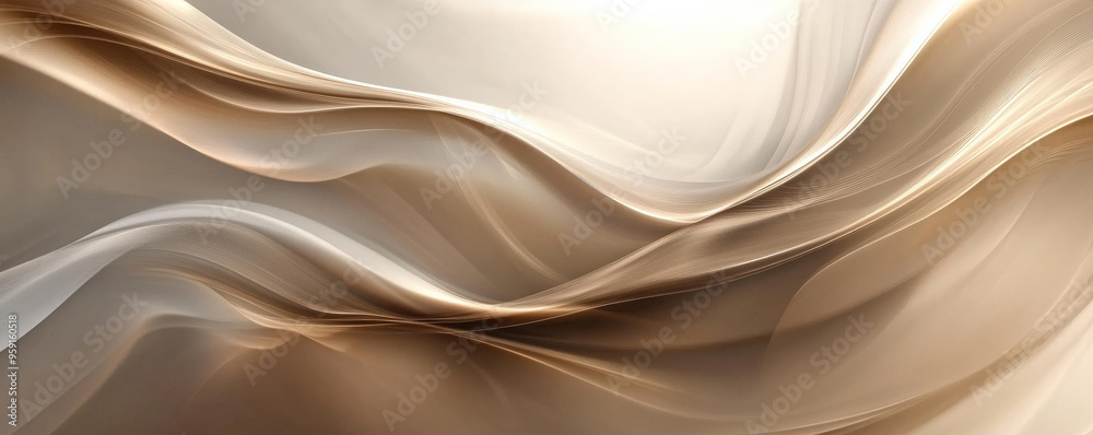 Obraz premium A refined abstract background with smooth gradients in muted taupe and gold. The design creates a sophisticated, high-end look with a subtle, elegant texture.