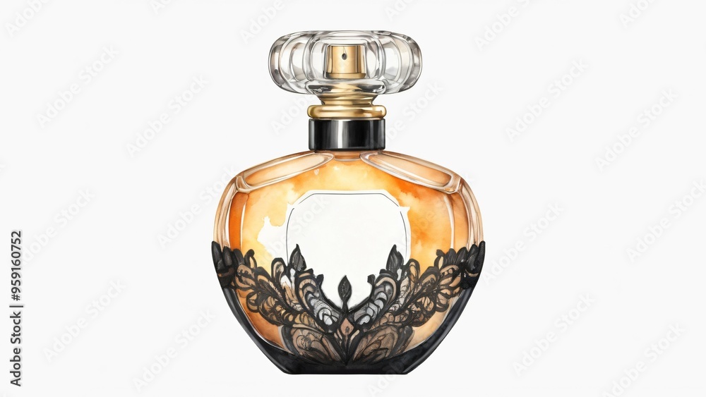 Elegant Perfume Bottle Sketch, Ai generated Images Elegant Perfume Bottle Sketch, Ai generated Images