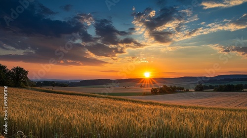 Golden skies ignite South Moravia countryside