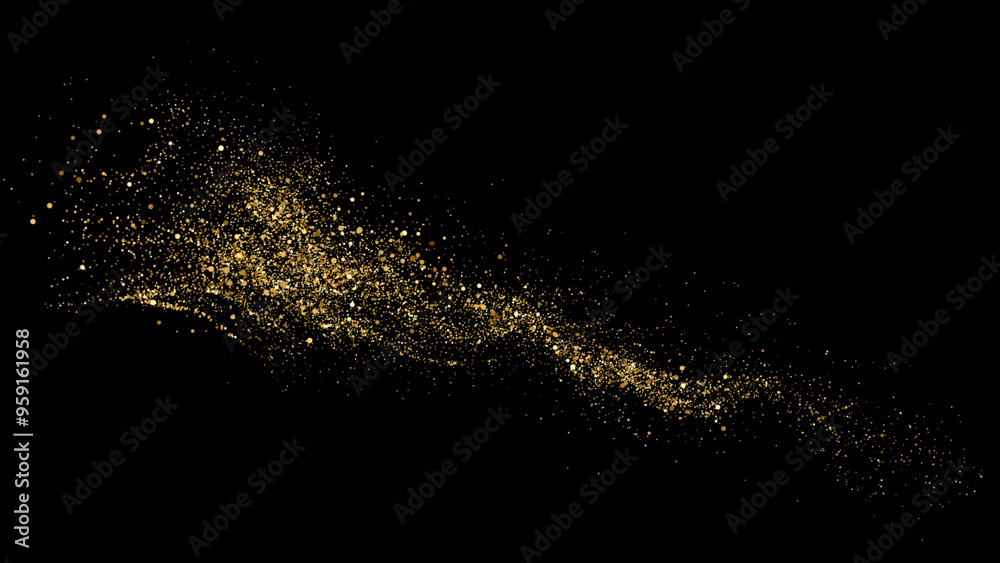 Abstract shiny gold glitter design element. For New Year, Merry Christmas greeting card design
