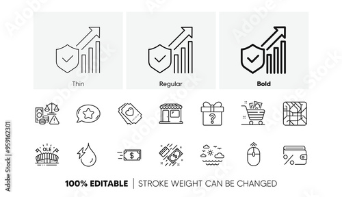 Fraud, Savings tax and Market line icons. Pack of Metro map, Travel sea, Security statistics icon. Payment, Grocery basket, Sports arena pictogram. Love ticket, Hydroelectricity. Line icons. Vector