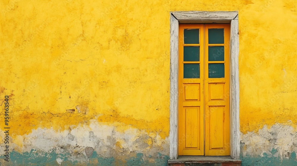Fototapeta premium Yellow Door Wall