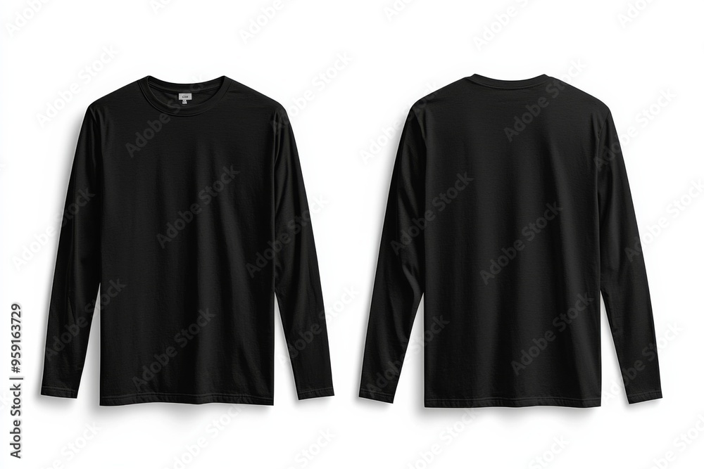 Black long sleeve tshirt mockup isolated created with Generative AI Black long sleeve tshirt mockup isolated created with Generative AI
