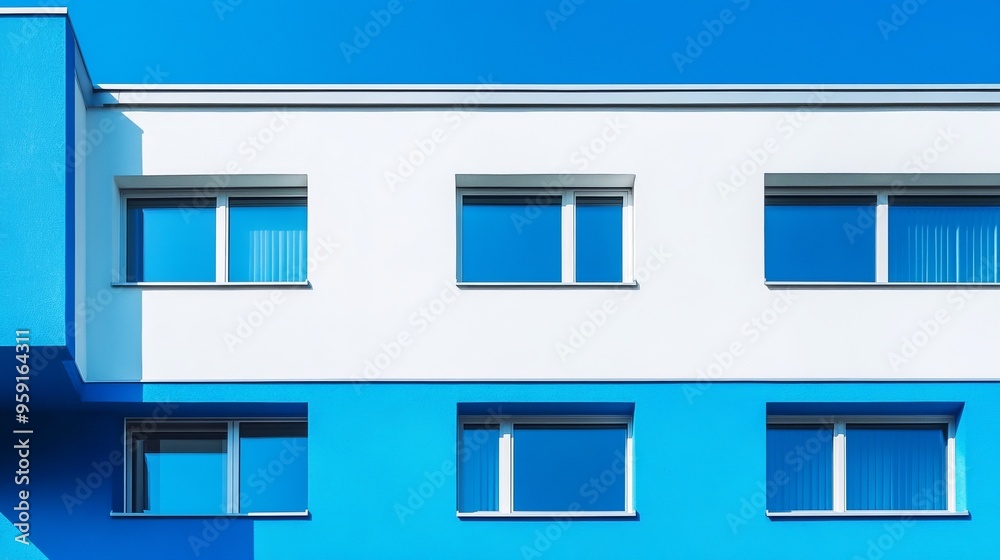 white and blue concrete building white and blue concrete building