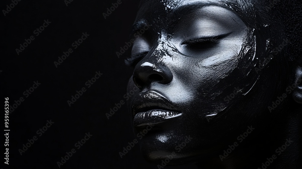 woman's face on black background woman's face on black background